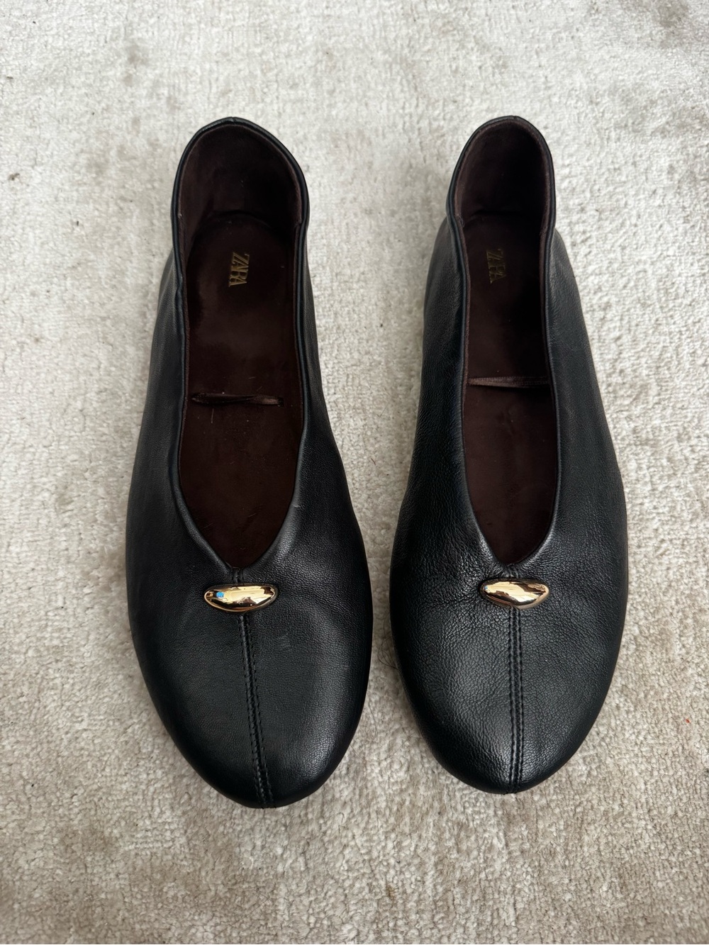Zara Leather Ballet Flats - Picture 3 of 4